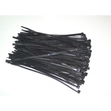 Kabelbinder sort 4,5 x 200 mm - 100 stk strips