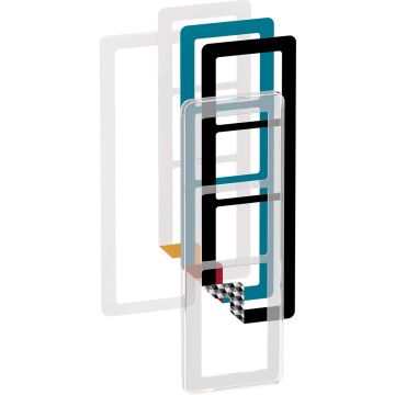 Choice Design ramme 3½ modul  Transparent inkl. 6 farvevalg