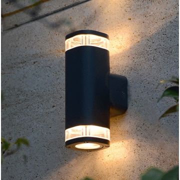 Gri Antracitgrå væglampe dobbelt Inde og udendørs belysning