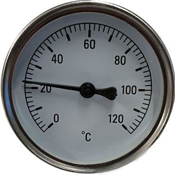Skivetermometer med dykrør 120°