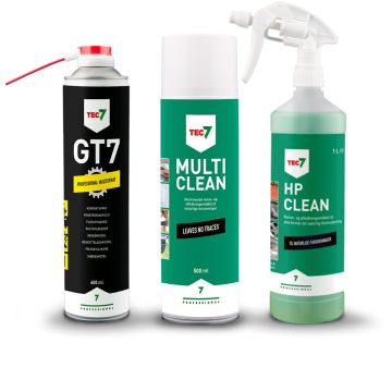 Tec7 kampagnesæt - Rengøring og affedtning M/Multiclean, HP clean og GT7