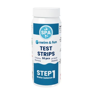 Swim & Fun Spa Teststrimler pH/Klorid/Brom/Alkalitet, 50 stk