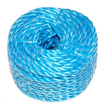 Reb blå 20 meter Slidstærkt polyreb 3-slået 6 mm