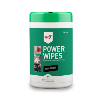 Tec7 Powerwipes renseservietter med glycerin - 50 stk.