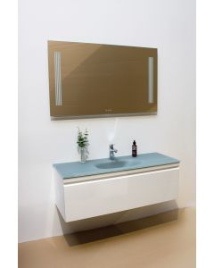 Largo møbelsæt inkl. spejl med lodret integreret lys - 120 cm