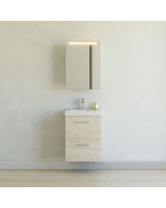Menuet møbelsæt inkl. spejlskab med integreret LED-lys i top - 51 cm