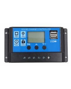 Solar panelstyring 10A PWM/USB-A Laderegulator til solcelle