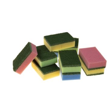 Skuresvampe m/skumgummi-side og en grov skure side