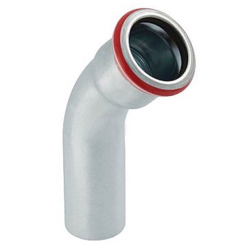 Press forzinket bøjning 45° muffe/nippel 15mm