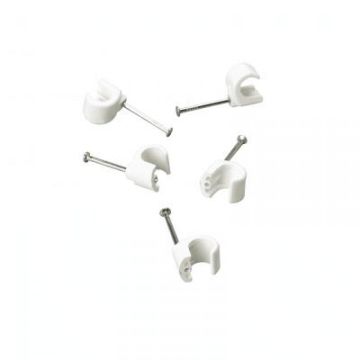 Kabel Clips hvid - 100 stk