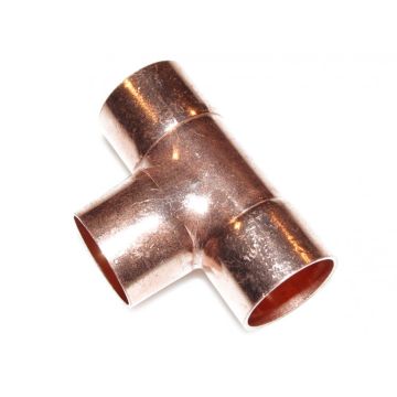 Loddetee reduceret Kobberfittings