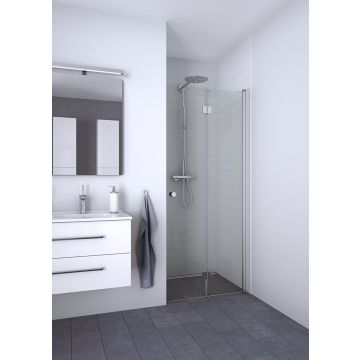 Dansani Match B foldedør Satin profil/klart glas