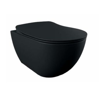 Creavit sort væghængt rimless toilet excl. toiletsæde