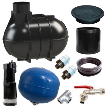 Basic Regnvandstank komplet 3300 liter Inkl. dykpumpe og opføringsrør