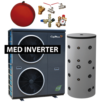 Copmax HS22 L/V Varmepumpesæt m/akkutank 300L m/spiral & isolering