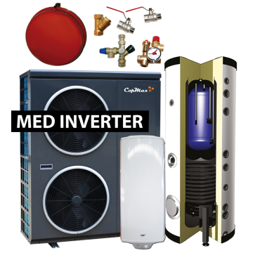 Copmax HS22 L/V varmepumpesæt m/multitank 300/80L og el vvb 80L