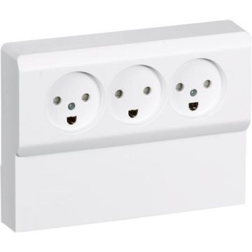 OPUS 66 Udvendig panel tripel stikkontakt hvid