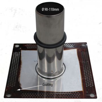 Tagbrønd med rustfri stålflange 90/110 mm