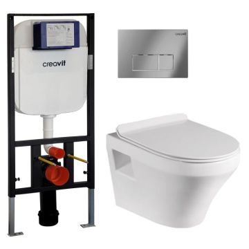 Creavit indbygningscisterne m/Lilje toilet