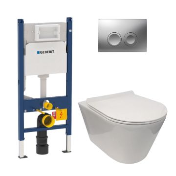 Geberit indbygningscisterne m/Bella3 Rimless toilet og softclose sæde