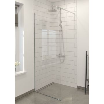 Fontana brusevæg fritstående walk-in Satin/klart glas