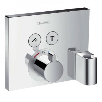 hansgrohe ShowerSelect Termostatarmatur til 2 udtag m/slangeudtag og bruserholder