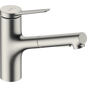 hansgrohe Zesis M33 køkkenarmatur 150 m/udtræksbruser, 2jet rustfrit stål finish