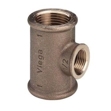Tee Rødgods reduceret 3/4"-1/2"-3/4" Gevindfittings