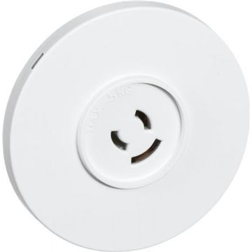 Lampestik 80mm med jord 2 leder + jord hvid