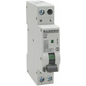 Automatsikring+hpfi 1p+n 6a/c