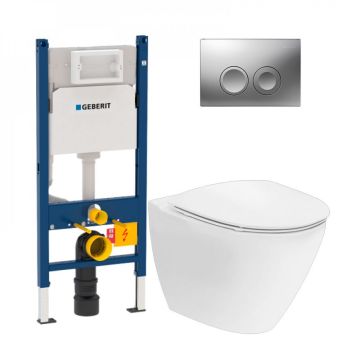 Geberit indbygningscisterne m/Ifö Spira Art rimfree toilet og sæde