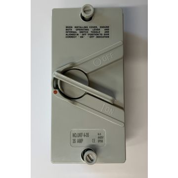 Sikkerhedsafbryder 35A IP54 4-polet afbryder + jord