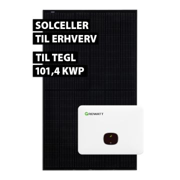 Growatt solcelleanlæg 101,4kWp m/MID 50KTL3-X2 inverter