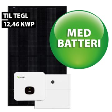 Growatt hybrid solcelleanlæg 12,46 kWp 3-faset m/batteri