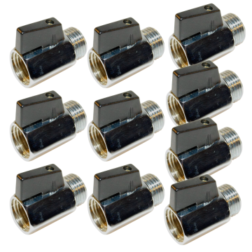 10 Stk Mini Kuglehaner 1/2" GDV Godkendt til drikkevand
