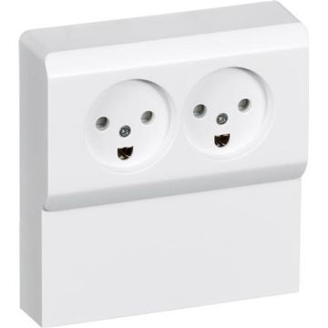OPUS 66 Udvendig dobbelt panel stikkontakt hvid