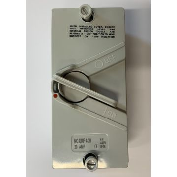 Sikkerhedsafbryder 20A IP54 4-polet afbryder + jord