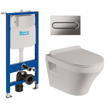 Roca indbygningscisterne med Lilje Rimless toilet