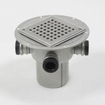 Gulvafløb rustfrit lodret til fliser med 3 sideindløb