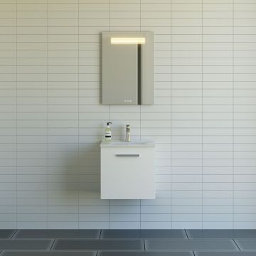 Amber møbelsæt inkl. spejl med integreret LED-lys i top - 51 cm