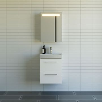 Cappella møbelsæt inkl. spejl med integreret LED-lys i top - 52 cm