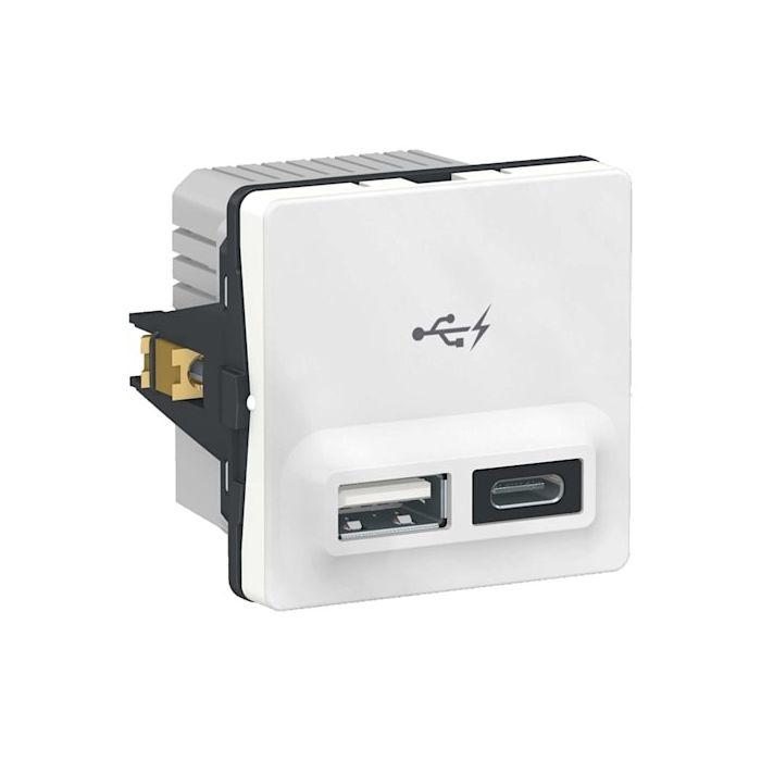 Etablering høste eftertænksom LK Fuga kombi 2 x USB lader type A+C hvid | VVS-Eksperten.dk