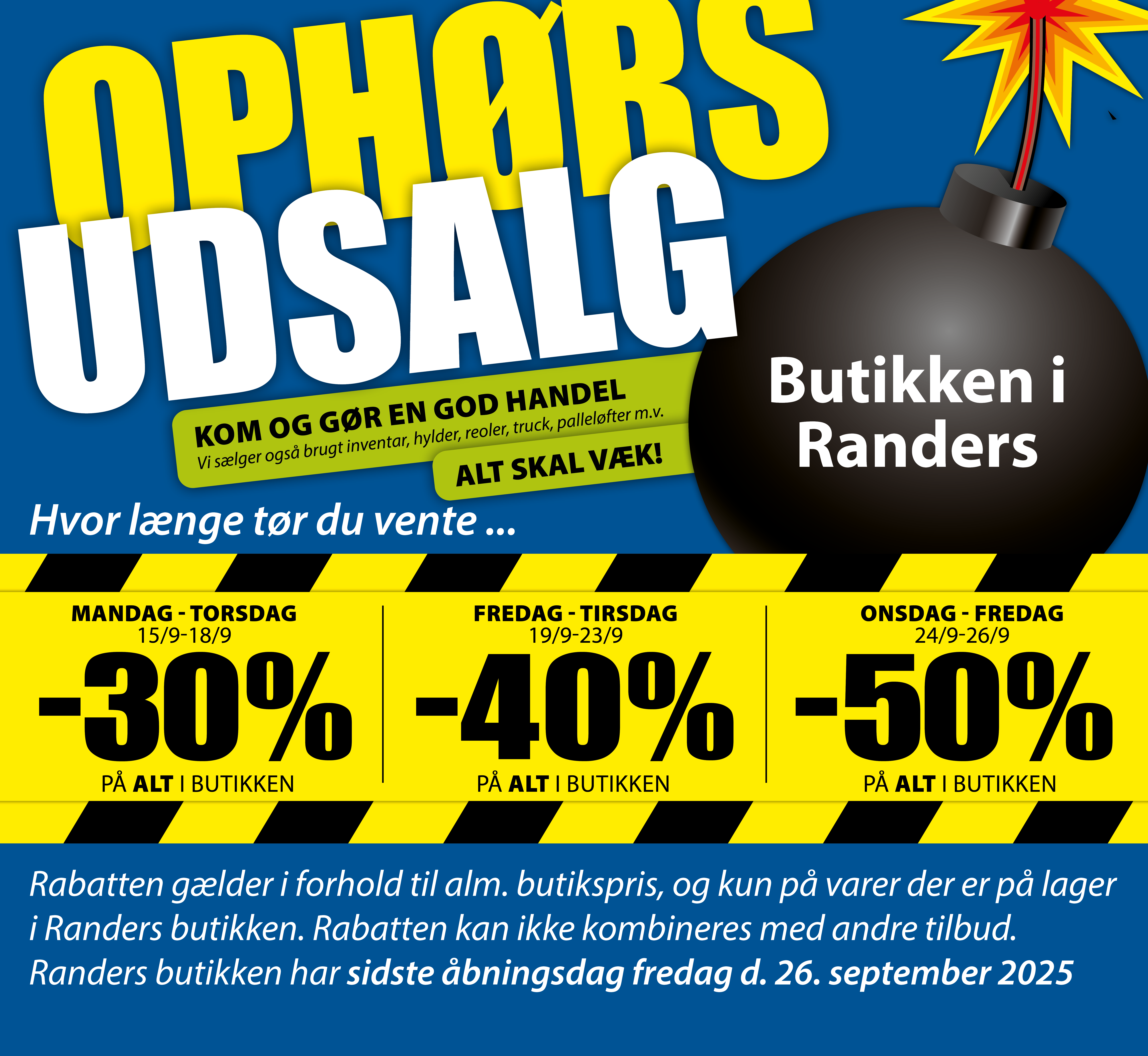 Ophør butik Randers