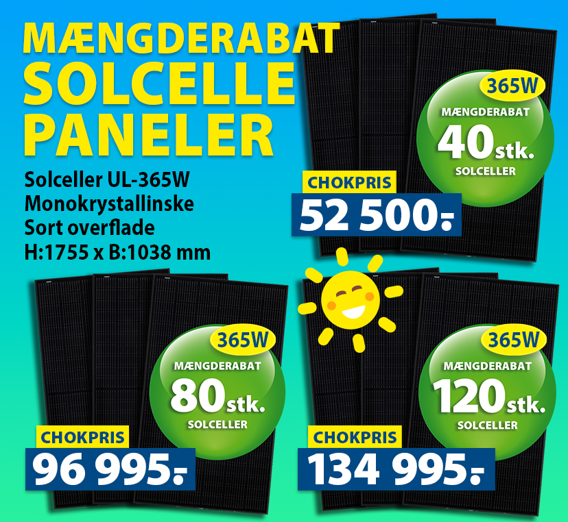 Solceller UL-365W mængderabat